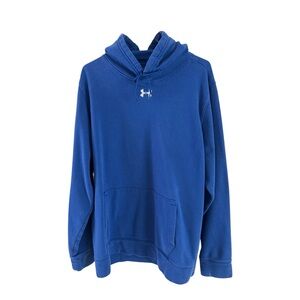 Under Armour Coldgear Hoodie Sweatshirt Pullover Women's XL Blue Fleece Logo